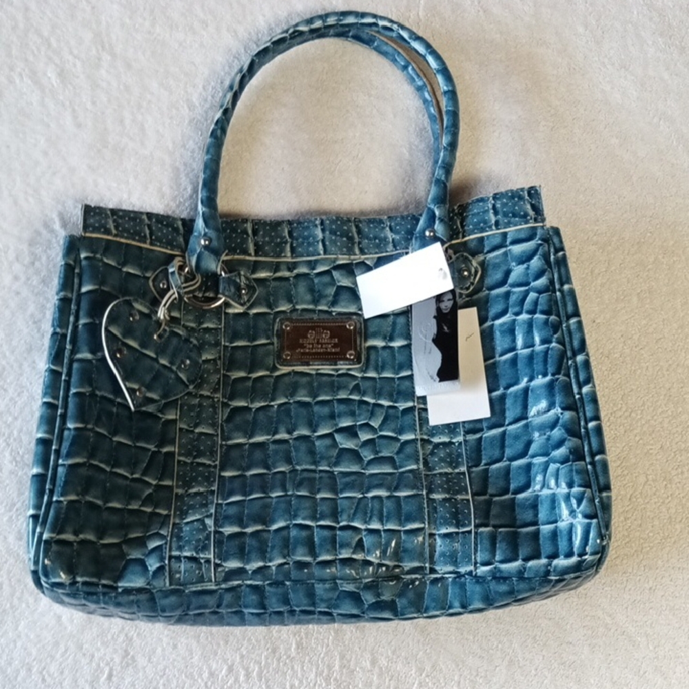 Elite Women's Handbag Faux Crocodile Skin NWT